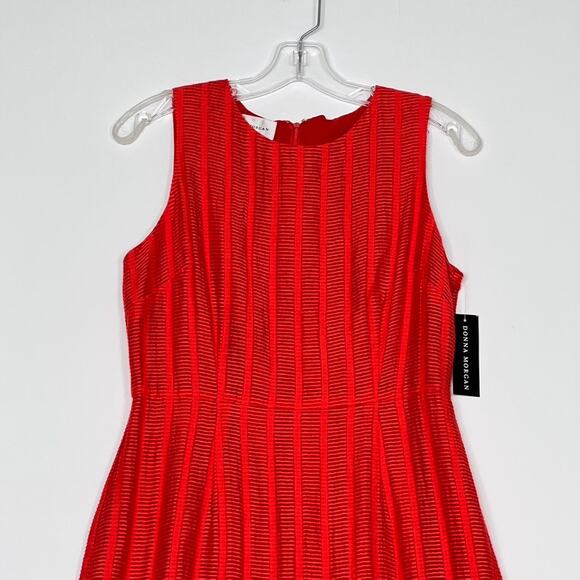 Donna Morgan Textured Trumpet Hem Sheath Dress Red Womens Size 6 - Picture 3 of 10